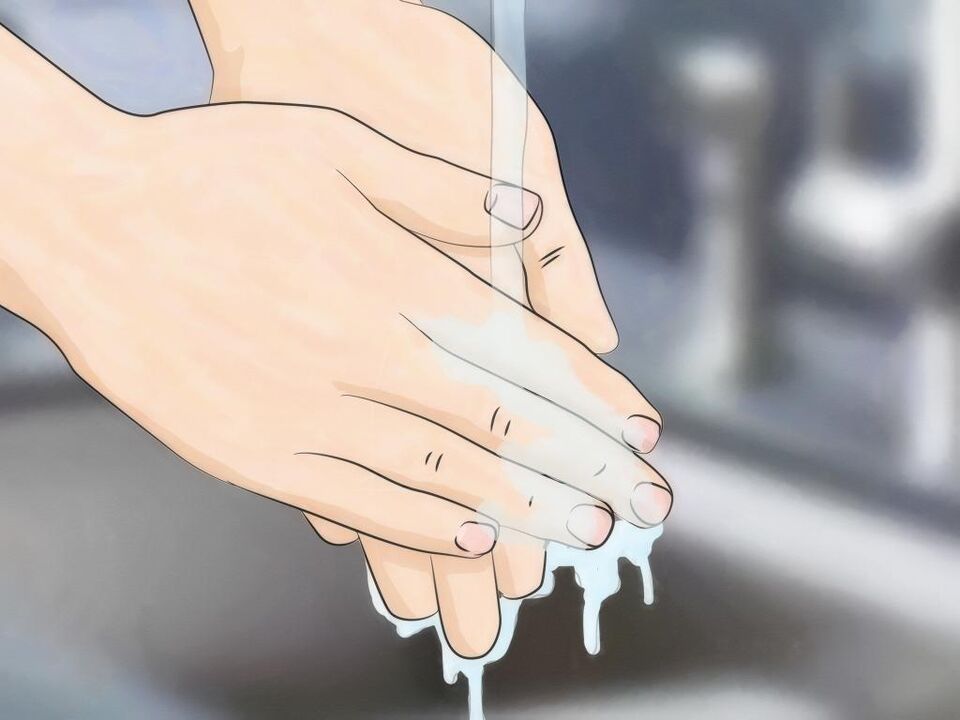 Händewaschen zur Vorbeugung einer Wurminfektion